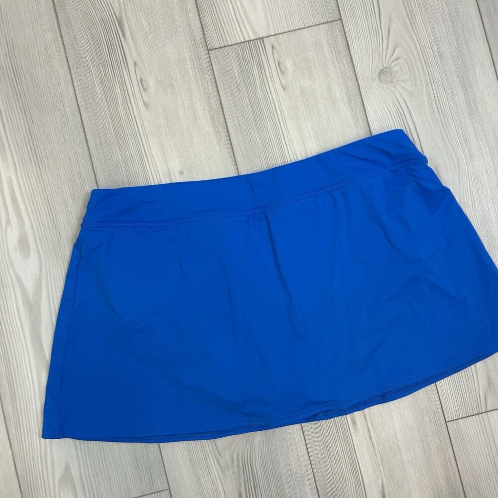 Lands' End Women's Chlorine Resistant Mini Swimwear Skirt Bottoms Blue 16W - Picture 2 of 8